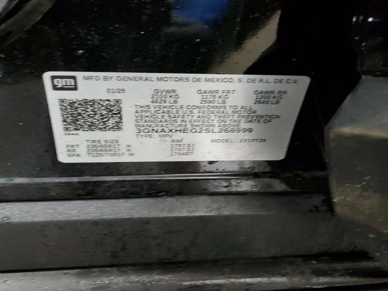 55962056 :رقم المزاد ، 3GNAXHEG2SL268999 vin ، 2025 Chevrolet Equinox مزاد بيع