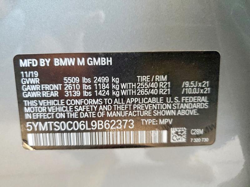 50106736 :رقم المزاد ، 5YMTS0C06L9B62373 vin ، 2020 Bmw X3 مزاد بيع