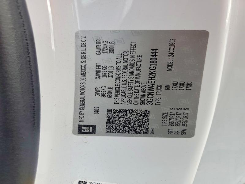 Aukcja sprzedaży 2019 Chevrolet Silverado, vin: 3GCNWAEH2KG180444, numer aukcji: 50591426