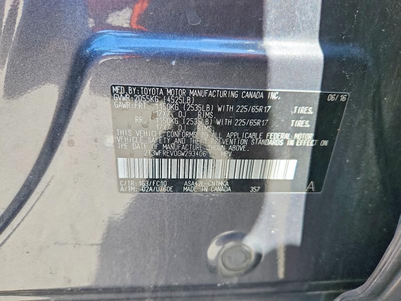 Aukcja sprzedaży 2016 Toyota Rav4, vin: 2T3WFREV0GW293406, numer aukcji: 50839776