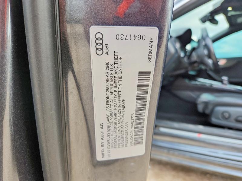Продажа на аукционе авто 2022 Audi A5, vin: WAUDACF57NA023776, номер лота: 47431086