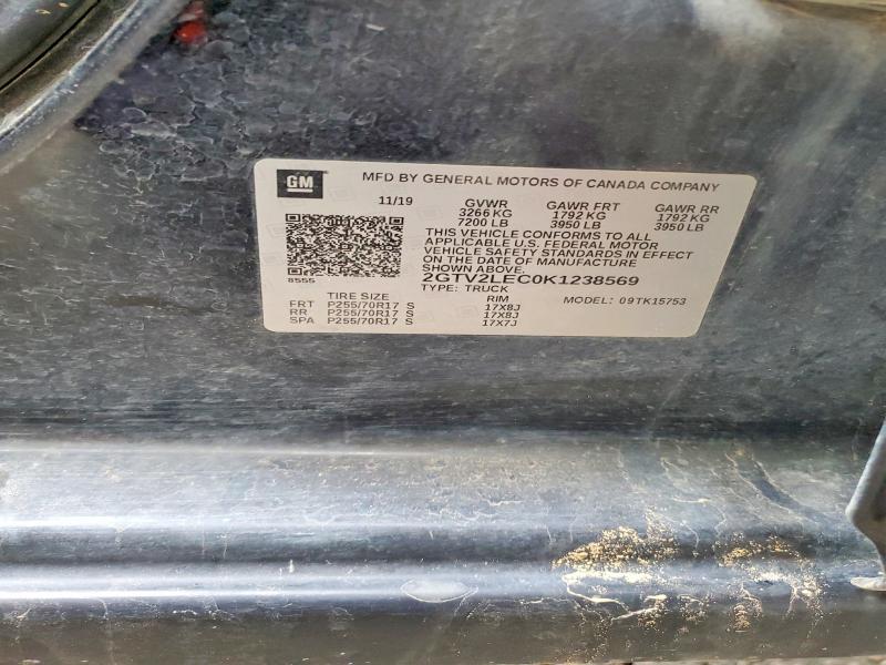 50359666 :رقم المزاد ، 2GTV2LEC0K1238569 vin ، 2019 Gmc Sierra Limited مزاد بيع
