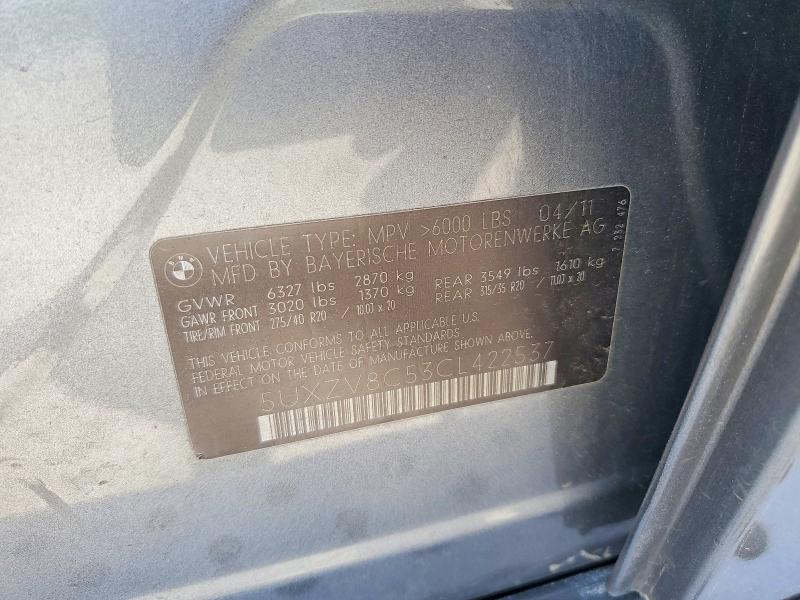 Продаж на аукціоні авто 2012 Bmw X5, vin: 5UXZV8C53CL422537, номер лоту: 50393286