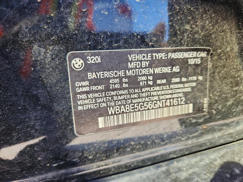 Продаж на аукціоні авто 2016 Bmw 320, vin: WBA8E5G56GNT41612, номер лоту: 49072086