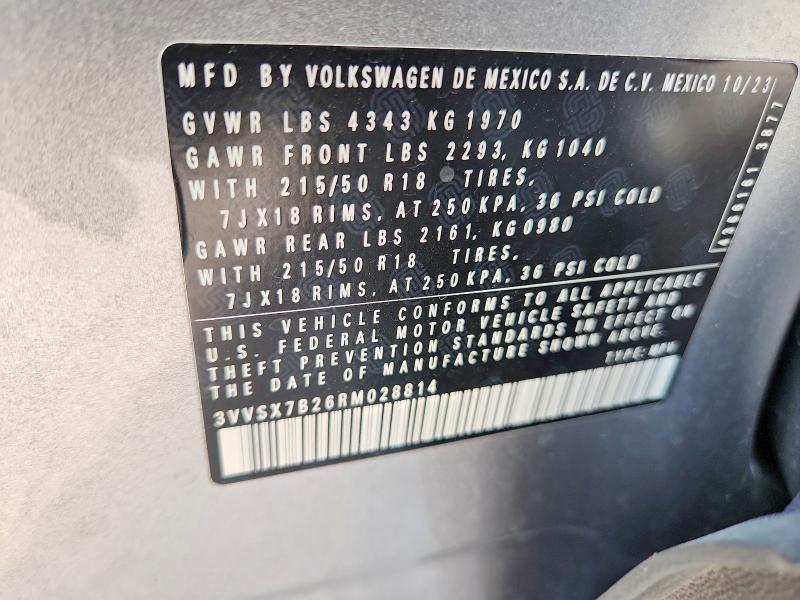 Продаж на аукціоні авто 2024 Volkswagen Taos, vin: 3VVSX7B26RM028814, номер лоту: 52138216
