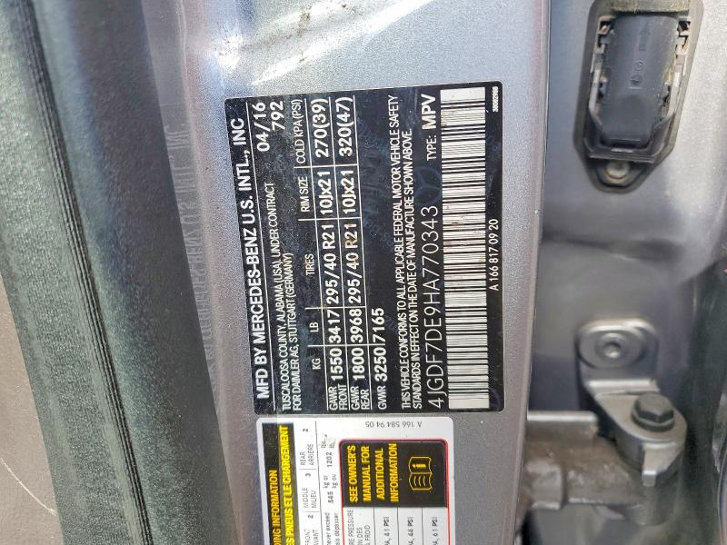 Продаж на аукціоні авто 2017 Mercedes-benz Gls, vin: 4JGDF7DE9HA770343, номер лоту: 49782516
