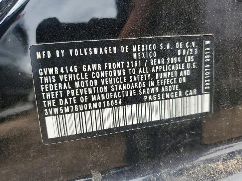 2024 Volkswagen Jetta მანქანა იყიდება აუქციონზე, vin: 3VW5M7BU0RM016094, აუქციონის ნომერი: 50602456