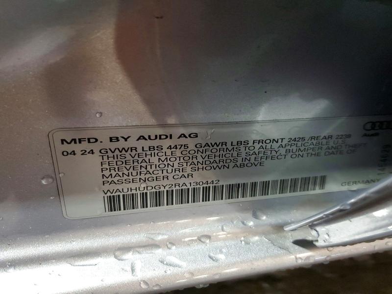 2024 Audi A3 მანქანა იყიდება აუქციონზე, vin: WAUHUDGY2RA130442, აუქციონის ნომერი: 48988466