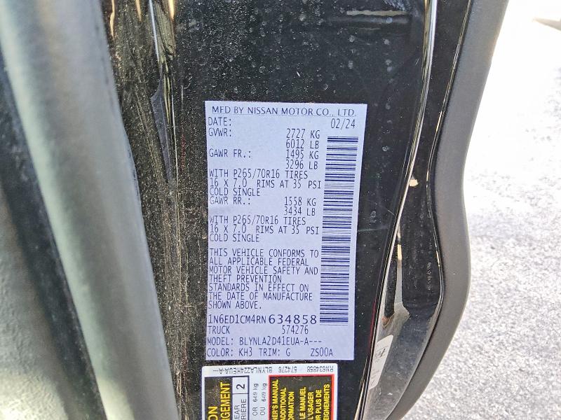Продаж на аукціоні авто 2024 Nissan Frontier, vin: 1N6ED1CM4RN634858, номер лоту: 55813506