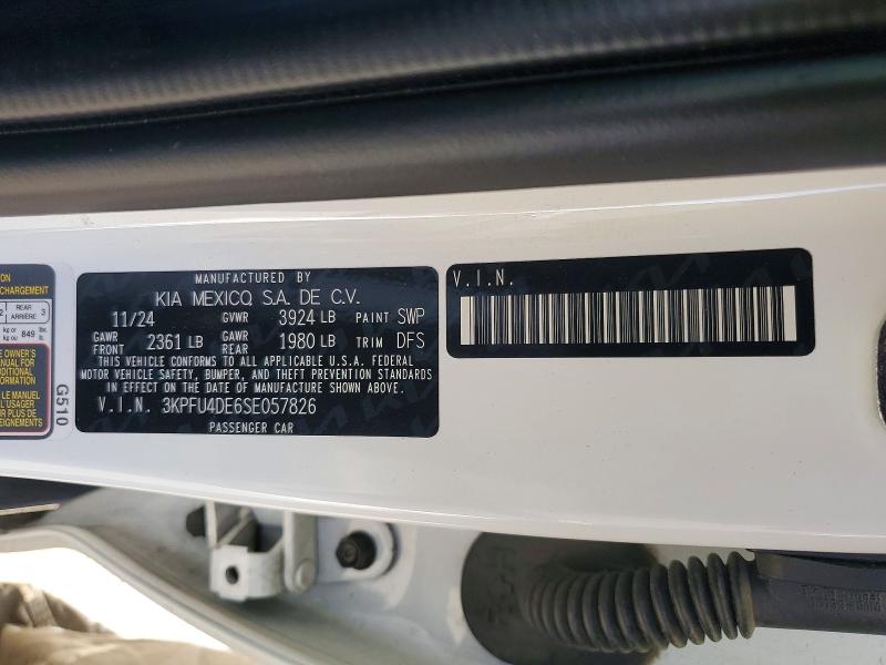 Aukcja sprzedaży 2025 Kia K4, vin: 3KPFU4DE6SE057826, numer aukcji: 48622876