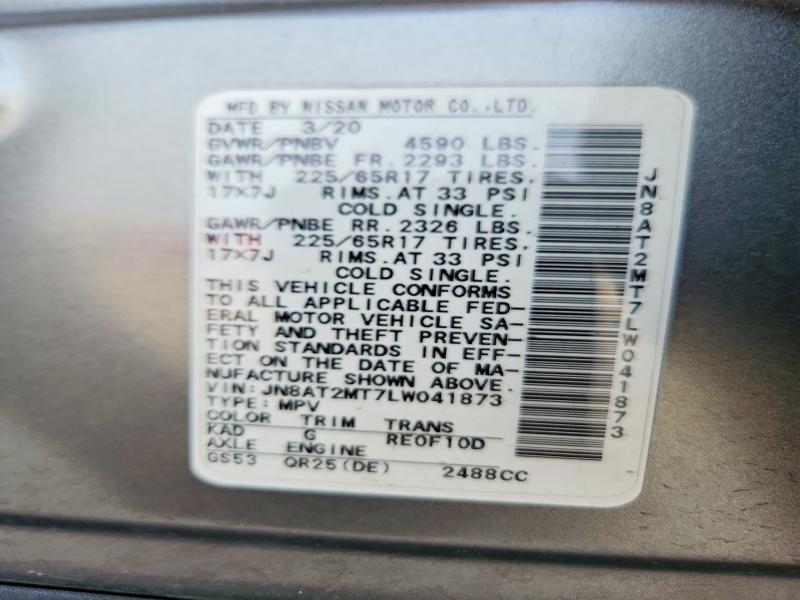 Продаж на аукціоні авто 2020 Nissan Rogue, vin: JN8AT2MT7LW041873, номер лоту: 51508696