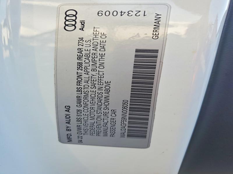 Продажа на аукционе авто 2022 Audi A5, vin: WAU2AGF59NN006050, номер лота: 51483726