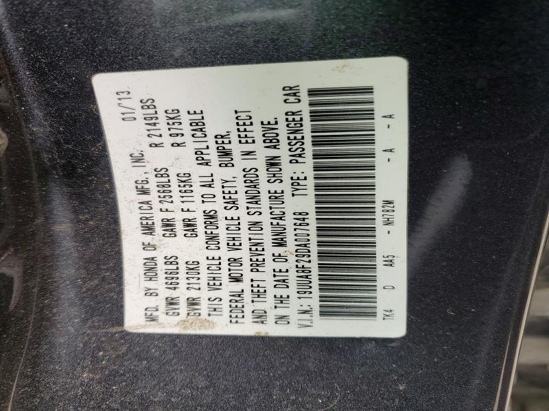 Aukcja sprzedaży 2013 Acura Tl, vin: 19UUA8F29DA007648, numer aukcji: 50696066