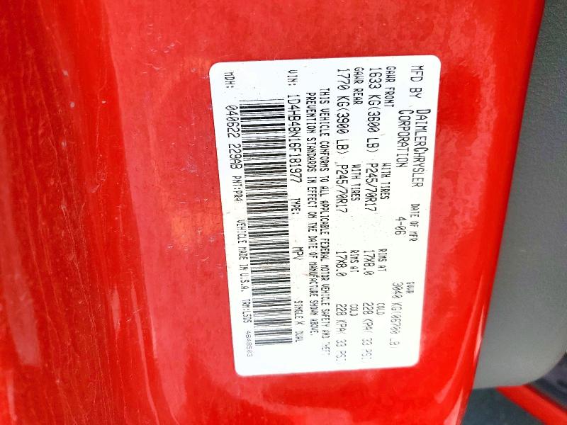 2006 Dodge Durango მანქანა იყიდება აუქციონზე, vin: 1D4HB48N16F181977, აუქციონის ნომერი: 50508276