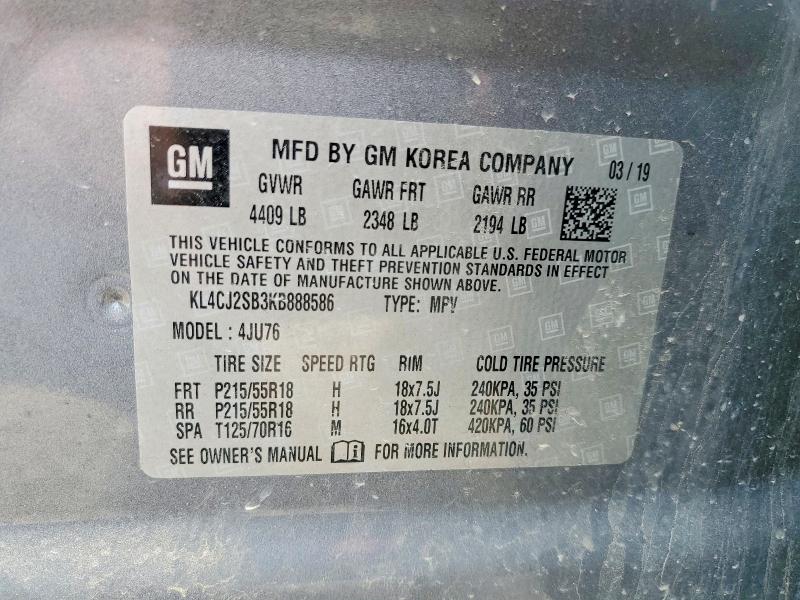 Продаж на аукціоні авто 2019 Buick Encore, vin: KL4CJ2SB3KB888586, номер лоту: 48824276