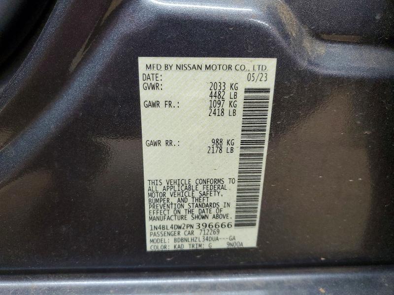 Продажа на аукционе авто 2023 Nissan Altima, vin: 1N4BL4DW2PN396666, номер лота: 50313356