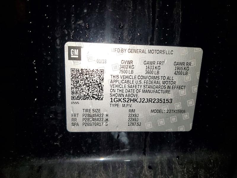 Продаж на аукціоні авто 2018 Gmc Yukon Xl, vin: 1GKS2HKJ2JR235153, номер лоту: 49955836