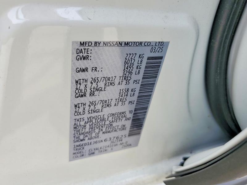 Продаж на аукціоні авто 2025 Nissan Frontier, vin: 1N6ED1EJ6SN637625, номер лоту: 50088116