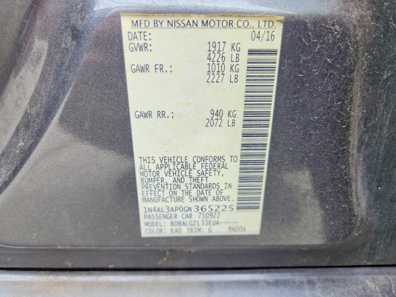 Продаж на аукціоні авто 2016 Nissan Altima, vin: 1N4AL3AP0GN365225, номер лоту: 50521476