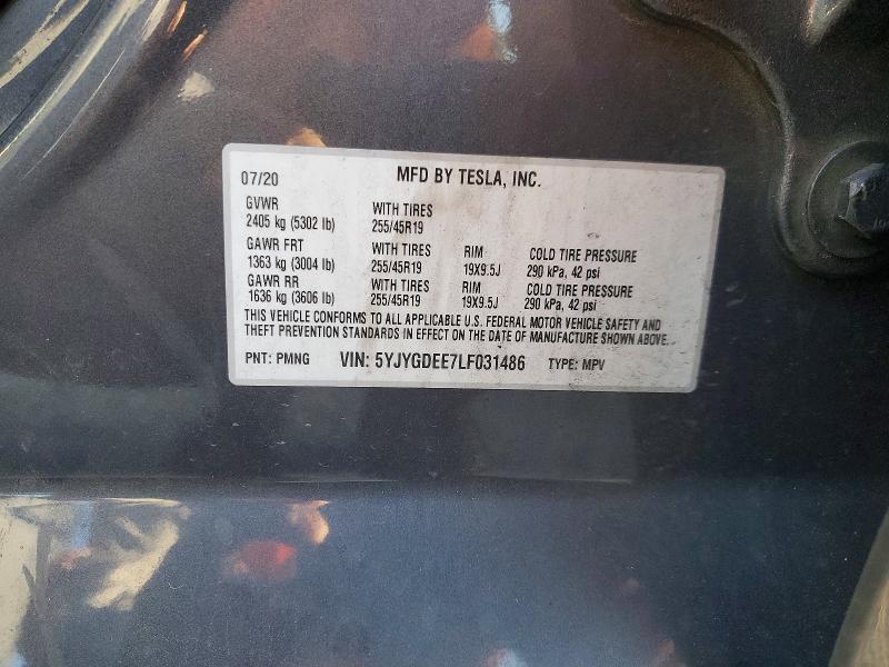 Продаж на аукціоні авто 2020 Tesla Model Y, vin: 5YJYGDEE7LF031486, номер лоту: 49029926