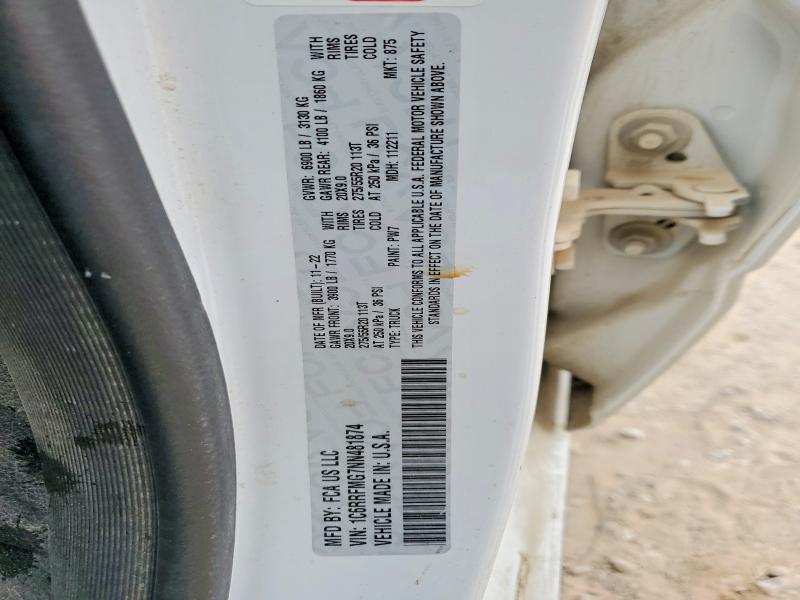 2022 Ram 1500 მანქანა იყიდება აუქციონზე, vin: 1C6RRFMG7NN481874, აუქციონის ნომერი: 48865976