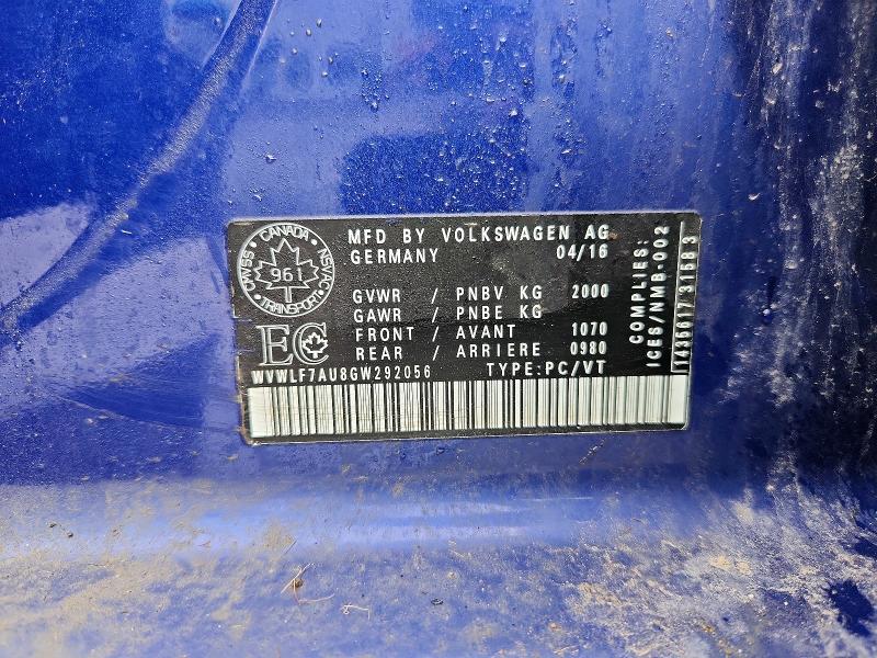 Продаж на аукціоні авто 2016 Volkswagen Golf R, vin: WVWLF7AU8GW292056, номер лоту: 48586166