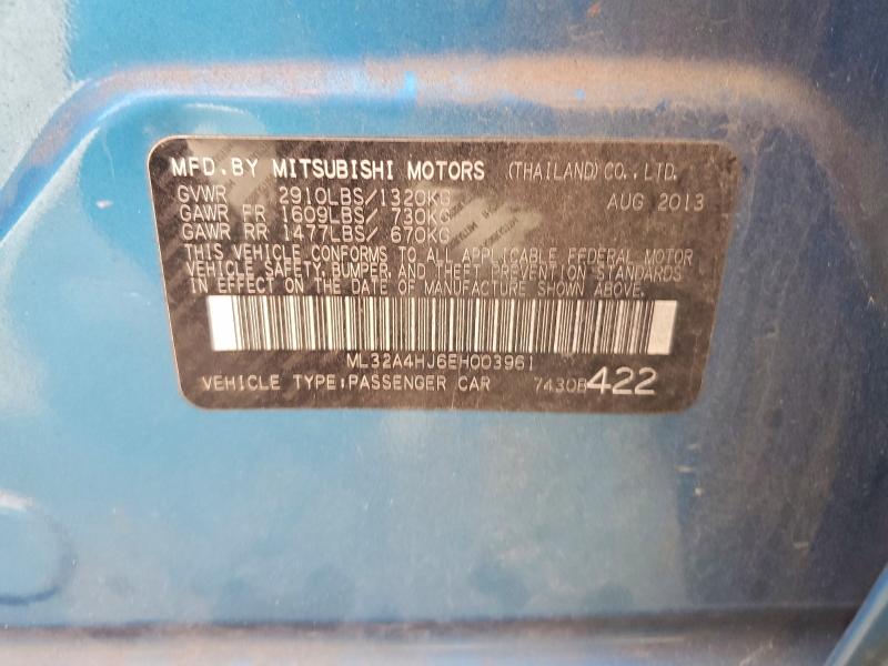 Aukcja sprzedaży 2014 Mitsubishi Mirage, vin: ML32A4HJ6EH003961, numer aukcji: 49003006