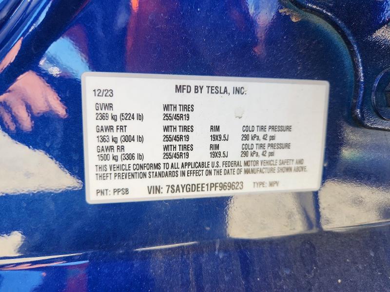 48853746 :رقم المزاد ، 7SAYGDEE1PF969623 vin ، 2023 Tesla Model Y مزاد بيع