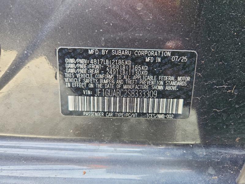 Aukcja sprzedaży 2025 Subaru Impreza, vin: JF1GUABC2S8333309, numer aukcji: 50006796
