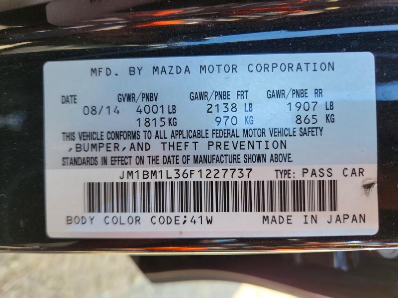 2015 Mazda 3 მანქანა იყიდება აუქციონზე, vin: JM1BM1L36F1227737, აუქციონის ნომერი: 50614836