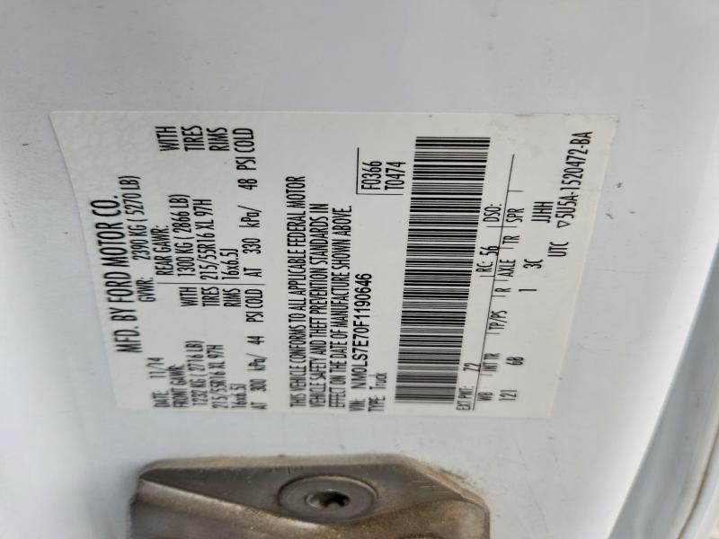 Продаж на аукціоні авто 2015 Ford Transit Connect, vin: NM0LS7E70F1190646, номер лоту: 51388846