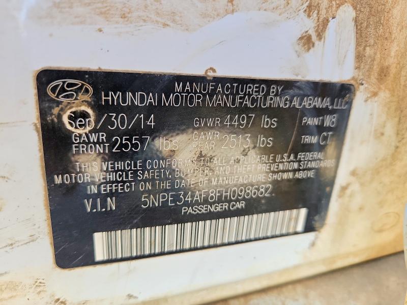 50095796 :رقم المزاد ، 5NPE34AF8FH098682 vin ، 2015 Hyundai Sonata مزاد بيع