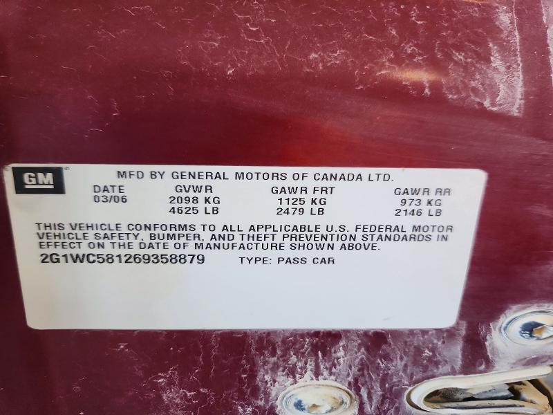 Продажа на аукционе авто 2006 Chevrolet Impala, vin: 2G1WC581269358879, номер лота: 50479546