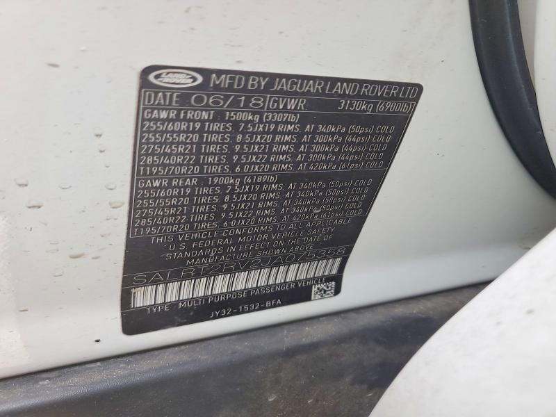 Auction sale of the 2018 Land Rover Discovery, vin: SALRT2RV2JA075358, lot number: 48769686
