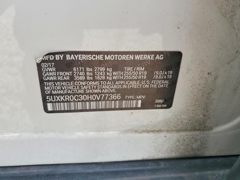 2017 Bmw X5 მანქანა იყიდება აუქციონზე, vin: 5UXKR0C30H0V77366, აუქციონის ნომერი: 49557346
