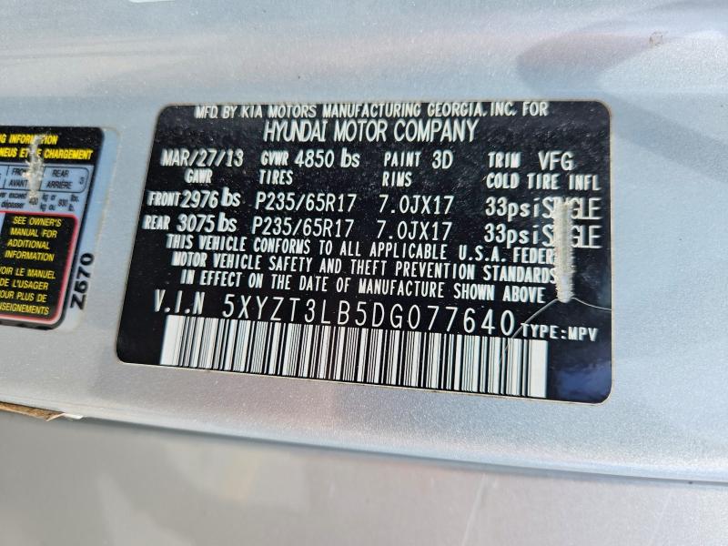 Aukcja sprzedaży 2013 Hyundai Santa Fe Sport, vin: 5XYZT3LB5DG077640, numer aukcji: 50167366