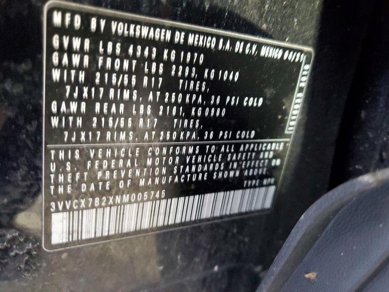 Продаж на аукціоні авто 2022 Volkswagen Taos, vin: 3VVCX7B2XNM005745, номер лоту: 50196056