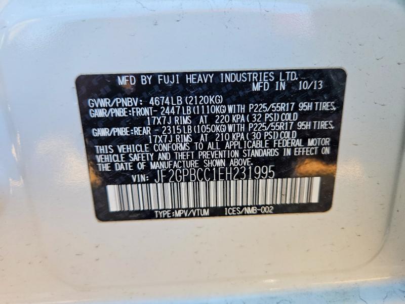 Aukcja sprzedaży 2014 Subaru Xv Crosstrek, vin: JF2GPBCC1EH231995, numer aukcji: 48921366