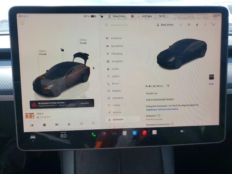 Продажа на аукционе авто 2022 Tesla Model 3, vin: 5YJ3E1EA2NF290823, номер лота: 48634586