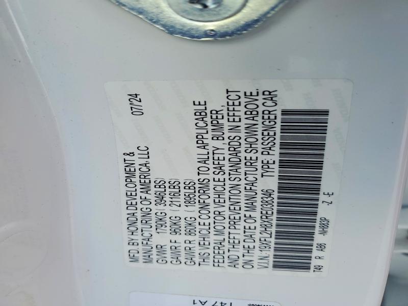 Продаж на аукціоні авто 2024 Honda Civic, vin: 19XFL2H8XRE038346, номер лоту: 51304506