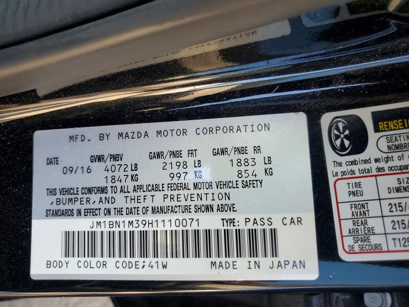 Auction sale of the 2017 Mazda 3, vin: JM1BN1M39H1110071, lot number: 50094386