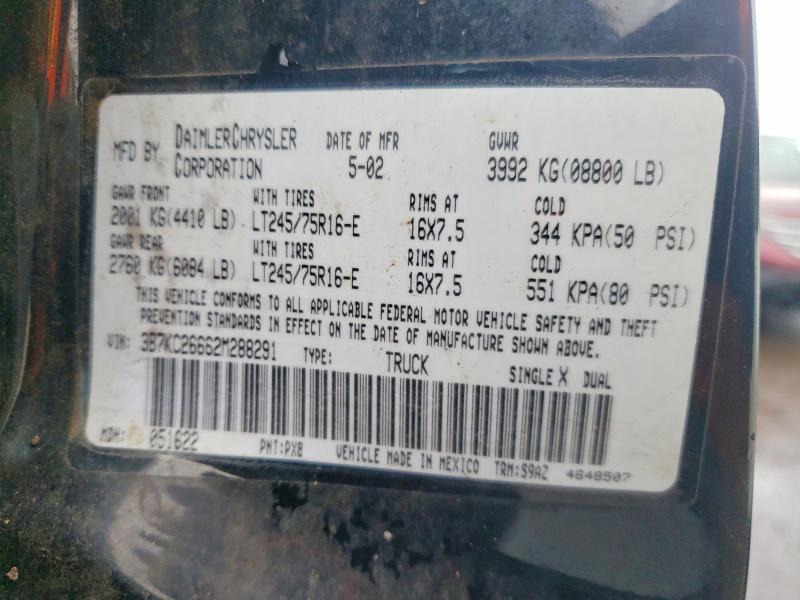 Продаж на аукціоні авто 2002 Dodge Ram 2500, vin: 3B7KC26662M288291, номер лоту: 51380906