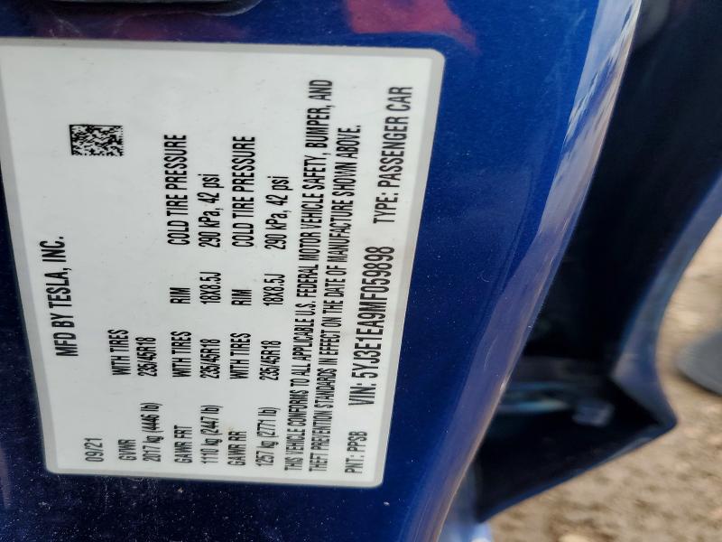 Продажа на аукционе авто 2021 Tesla Model 3, vin: 5YJ3E1EA9MF059898, номер лота: 48872686