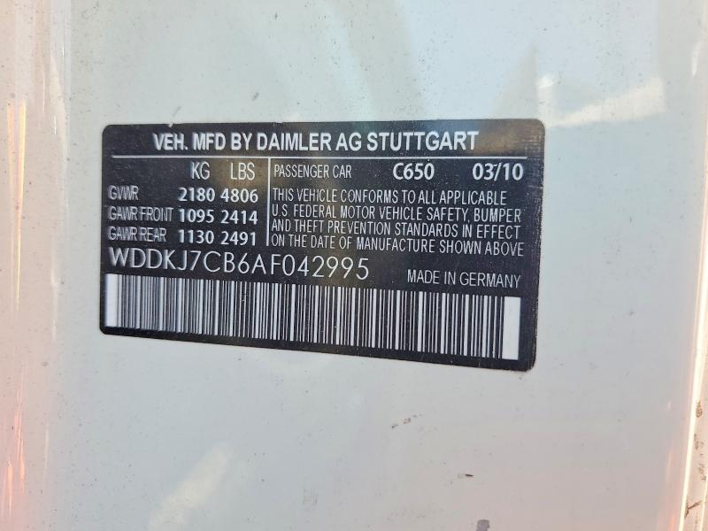 Aukcja sprzedaży 2010 Mercedes-benz E, vin: WDDKJ7CB6AF042995, numer aukcji: 49601696