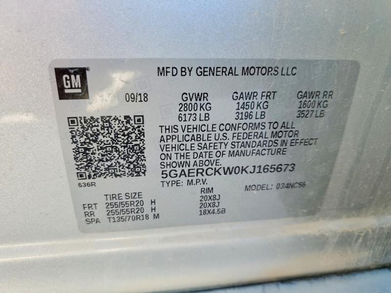 Продаж на аукціоні авто 2019 Buick Enclave, vin: 5GAERCKW0KJ165673, номер лоту: 48141976