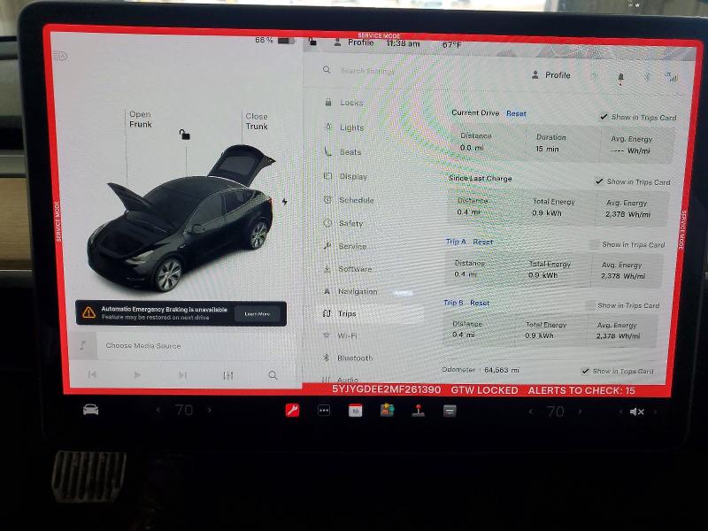 Aukcja sprzedaży 2021 Tesla Model Y, vin: 5YJYGDEE2MF261390, numer aukcji: 49788706