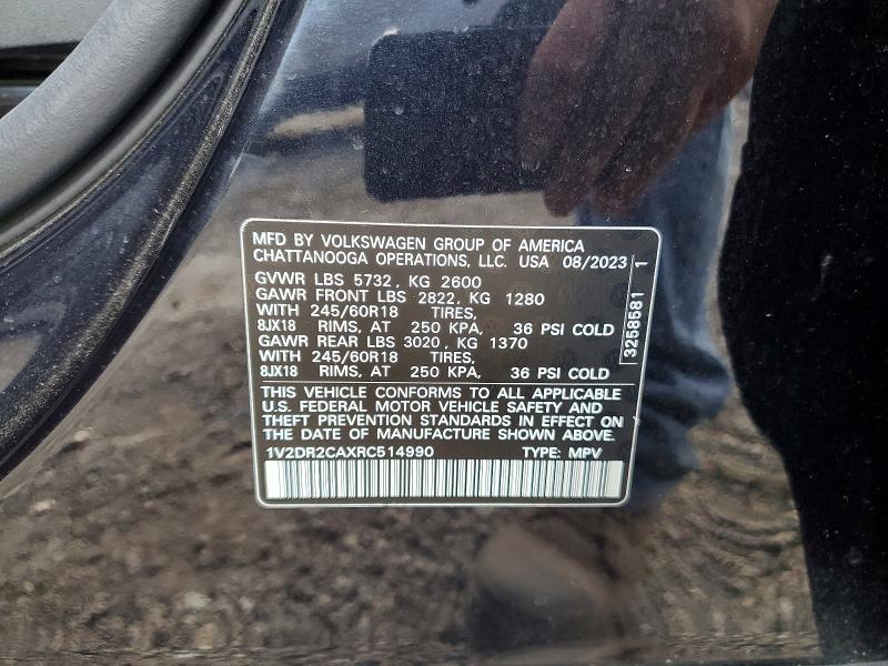 49979436 :رقم المزاد ، 1V2DR2CAXRC514990 vin ، 2024 Volkswagen Atlas مزاد بيع