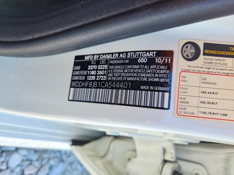 51546586 :رقم المزاد ، WDDHF8JB1CA544401 vin ، 2012 Mercedes-benz E مزاد بيع
