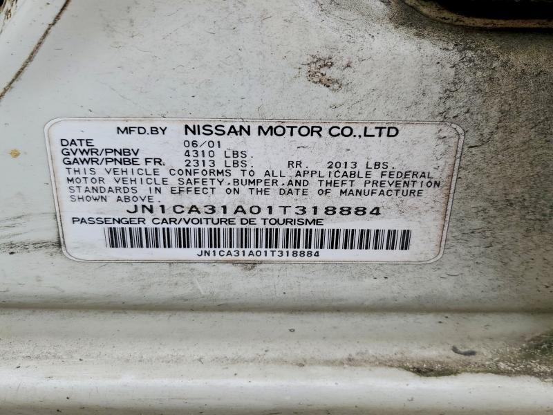 2001 Nissan Maxima მანქანა იყიდება აუქციონზე, vin: JN1CA31A01T318884, აუქციონის ნომერი: 50600506