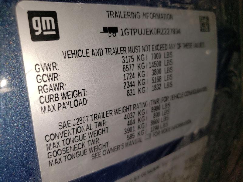 49376446 :رقم المزاد ، 1GTPUJEK0RZ227894 vin ، 2024 Gmc Sierra مزاد بيع